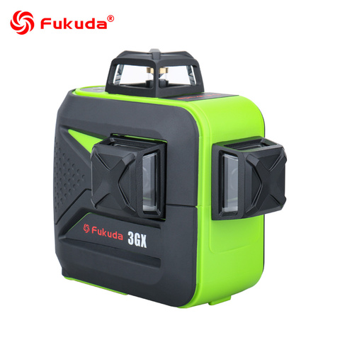 Nivel láser Fukuda Rayo verde 3D 12 líneas 360 grados Vertical Horizontal autonivelante giratorio láser de línea niveladora MW-93T ► Foto 1/6