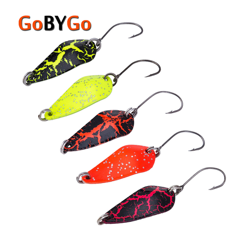 GoByGo-señuelo de Pesca con cuchara de 30mm, 5 uds, Mini señuelo de Pesca de 3,5g, señuelo de Metal para Pesca vertical, aparejos de Pesca duros, anzuelo Swimbait ► Foto 1/6