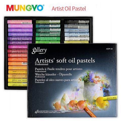 Mungyo-crayones de colores pesados para dibujar, suministros de Arte de papelería, cera, aceite suave profesional en tonos Pastel, 48/24/36 colores ► Foto 1/6