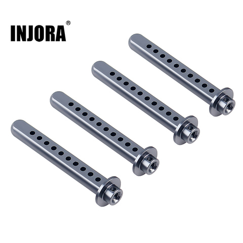 INJORA-4 Uds. De carcasa de coche de control remoto de Metal soporte de poste de cuerpo de montaje de columna con Clips R para 1/10 coche trepador de control remoto Axial SCX10 piezas de mejora ► Foto 1/6