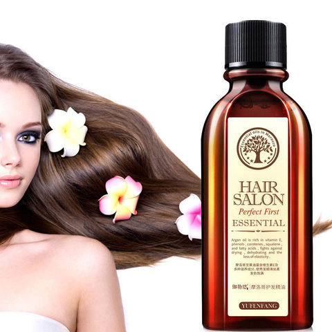 60ML, cuidado del cabello, aceite de argán puro marroquí, aceite esencial para el cabello para tipos de cabello seco, productos multifuncionales para el cuidado del cabello para mujer ► Foto 1/6