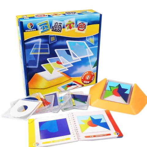 Juego de rompecabezas de código de Color Tangram para niños, rompecabezas de tablero de Tangram, juguetes para desarrollar la lógica y las habilidades de Inteligencia espacial, 100 ► Foto 1/6