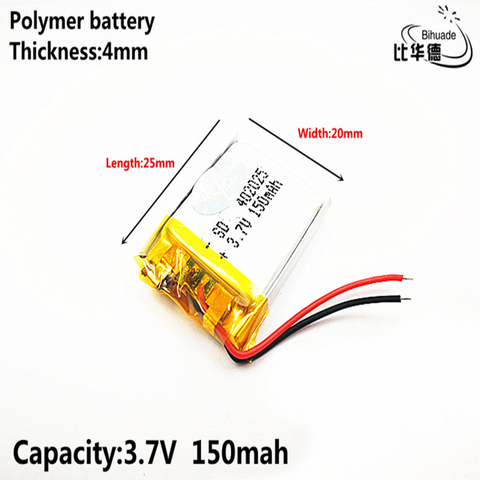 Batería de iones de litio de polímero, 3,7 V, 402025, 150mAh, para plóyer P319, Go E5808, MP3, Sony IX, MW1, inalámbrica, Bluetooth ► Foto 1/1