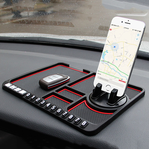 Coche de silicona Anti-Slip Mat de teléfono antideslizante pegajoso Anti deslizante Dash de montaje de teléfono estacionamiento número tarjeta coche Pad Mat Gadget ► Foto 1/6