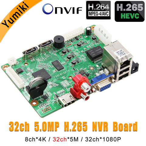 8ch * 4K/32ch * 5 0MP/32ch * 1080P H.265/H.264 NVR red video grabador DVR cámara IP y placa con SATA línea ONVIF CMS vmeyesuper de ► Foto 1/5