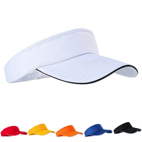 Gorra vacía con visera superior para hombre y mujer, sombreros protectores de sol Unisex, Snapback de algodón, ajustable, para correr, tenis y Golf ► Foto 1/6