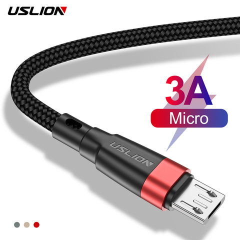 USLION-Cable Micro USB para Samsung y Android, Cable de datos QC 3,0 de carga rápida para Xiaomi Redmi, Cable USB para teléfono móvil ► Foto 1/6