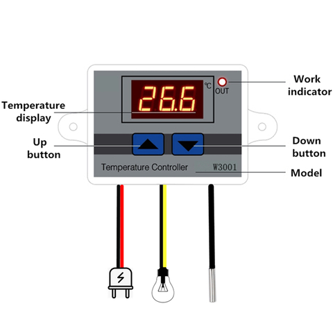 W3001 Control Digital microcomputadora de temperatura interruptor del termostato termómetro nuevo termorregulador 12/24/220V ► Foto 1/5