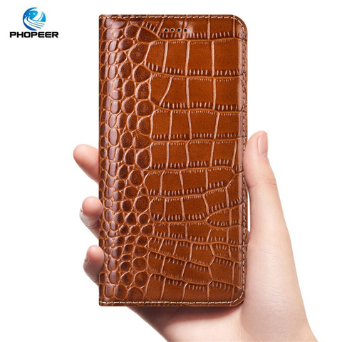 Funda de piel auténtica de cocodrilo para Letv LeEco Le 2 3 Pro Le Max 2, funda abatible de negocios, fundas para teléfono móvil ► Foto 1/1