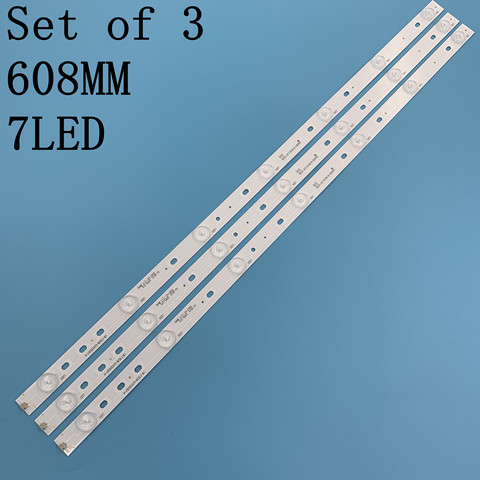 Tira de luz de fondo para lámpara de fondo, 7 LED de 608mm, 32 