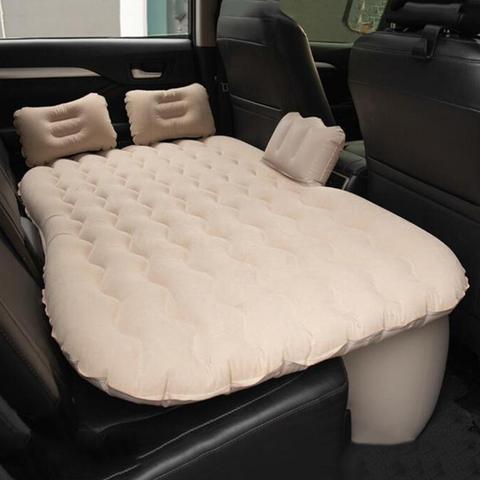 Colchón hinchable para coche, colchón hinchable para coche, flocado Universal, suave, para acampar, asiento trasero, colchón de viaje, accesorios para coche ► Foto 1/6