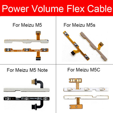 Cable flexible de volumen para Meizu M5 M5s M5c Note interruptor On / Off botón de Control de alimentación Flex Ribbon Cable piezas de repuesto de reparación ► Foto 1/5