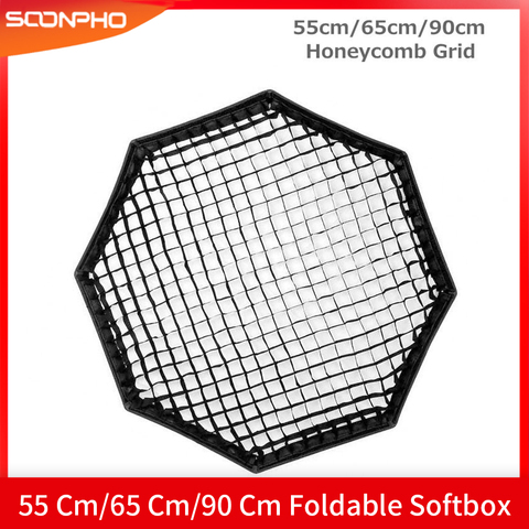 TRIOPO-Sombrilla octagonal plegable para estudio de fotografía, accesorios de rejilla de panal de caja blanda en forma de paraguas de 55/65/90 cm ► Foto 1/6