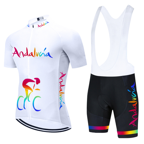 TEAM Andalucía-Camiseta de Ciclismo profesional para hombre, pantalones cortos de Gel 20D, Ropa de Ciclismo de montaña, Culotte, Maillot de verano, 2022 ► Foto 1/6