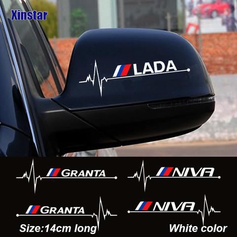 2 uds pegatina de espejo retrovisor de coche para Lada Vesta rayos X Largus Granta NIVA ► Foto 1/6