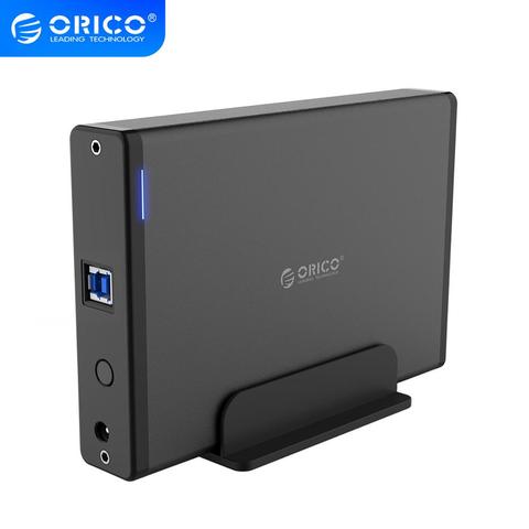 ORICO-carcasa de aluminio para disco duro HDD, USB 3,0 a SATA3.0, estación de acoplamiento de Funda de disco duro de 3,5 pulgadas, compatible con UASP 12V2A Power ► Foto 1/6