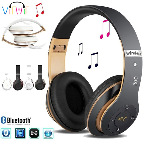 Auriculares de música inalámbricos con Bluetooth, HIFI, plegables, portátiles, 3D, con micrófono, compatible con tarjeta SD, para Xiaomi y Iphone ► Foto 1/6