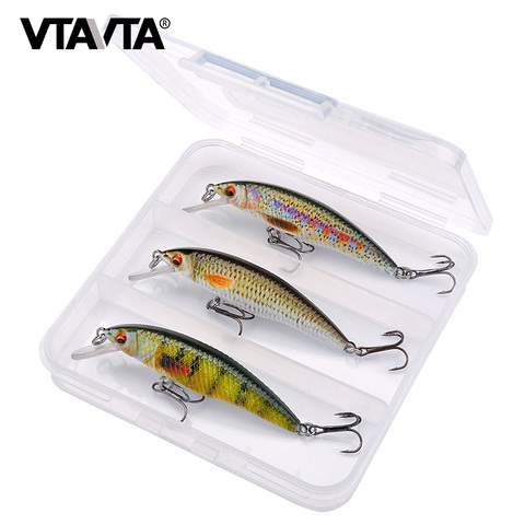 VTAVTA-señuelo de pesca de pececillo, conjunto de Wobblers para lucio y perca, pececillo flotante, cebo Artificial, Crankbait, 6g, 70mm, 3 unids/caja ► Foto 1/6