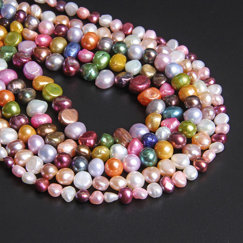 Perlas naturales de varios colores barroco, perlas de agua dulce reales mezcladas, perlas sueltas de patata chapadas para fabricación de joyería DIY de 14,5