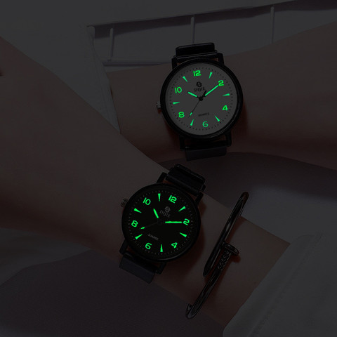 Relojes luminosos sencillos de marca de lujo para mujer, reloj de pulsera de cuarzo, de cuero, informal ► Foto 1/6