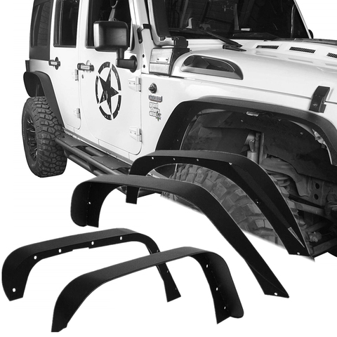 Juego de guardabarros delanteros y traseros para Jeep Wrangler JK 2/4, para puerta ilimitada fuera de carretera, para Wrangler JK 2007-2017 ► Foto 1/1