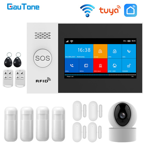 GauTone-sistema de alarma PG107, Wifi/GSM para ALARMA DE SEGURIDAD PARA EL HOGAR, Compatible con aplicación remota Tuya, Compatible con cámara IP ► Foto 1/6