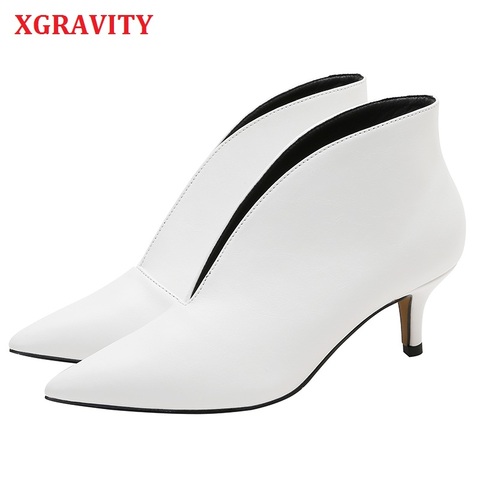 XGRAVITY-Botas de tacón fino con punta en pico para mujer, zapatos de moda de mujer, elegantes, europeos, S071, 2022 ► Foto 1/6