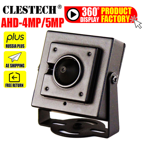 Lente cónica de 3,7mm, minicámara HD CCTV AHD de 5MP, 4MP, 3MP, 1080P, Metal, microcámara de seguridad completamente Digital con soporte ► Foto 1/6