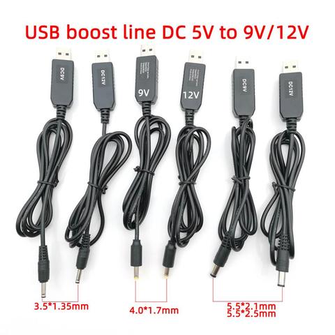 USB power boost línea DC 5V a 9V 9V 12V paso módulo USB Cable Adaptador convertidor Cable 5,5*2,1/5,5*2,5/4,0*1,7/3,5*1,35mm ► Foto 1/6