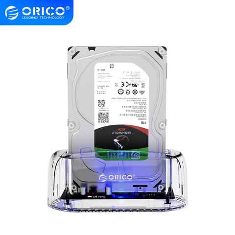 ORICO 3,5 pulgadas USB a SATA transparente HDD estación de acoplamiento USB3.0 5Gbps con 12V adaptador de corriente de Rusia almacén Funda de disco duro ► Foto 1/6