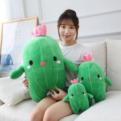 Peluche de Cactus de dibujos animados para niños, muñeca de plantas suaves de peluche Kawaii, decoración de cumpleaños, regalos, 25/40/65CM, 1 unidad ► Foto 1/6