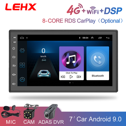 LEHX Radio de coche 2 Din Android 9,0 coche reproductor Multimedia Autoradio 2din reproductor de dvd para Volkswagen Nissan Hyundai Kia toyota CR-V ► Foto 1/6