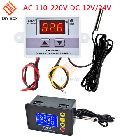 Controlador de temperatura Digital W3001, 220/12/24V, microtermostato, termorregulador, incubadora de Acuario, regulador de temperatura del calentador de agua ► Foto 1/6