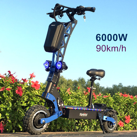 SpeedBike-Patineta eléctrica de doble motor, patinete con carga rápida de 6000W, neuomáticos todoterreno de 11 pulgadas, controlador doble tipo E carga máxima de 180KG, SK 3 ► Foto 1/6