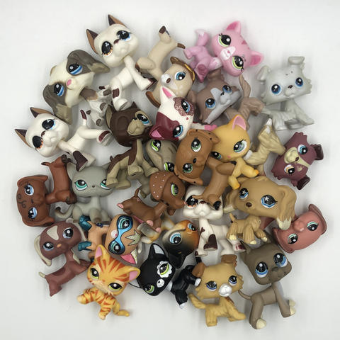 LPS CAT-10 unidades/lote de juguetes defectuosos para pintura DIY, tienda de mascotas, Gato de pelo corto, perro salchicha Collie, gran danés, Cocker Spaniel, Base personalizada ► Foto 1/6