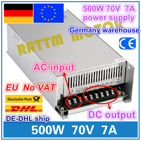 Fuente de alimentación de interruptor, 500W, 70V, 7A Enrutador CNC, suministro de Potencia de salida única, 500W, 70V, molino de espuma, grabador láser de corte, Plasma ► Foto 1/6