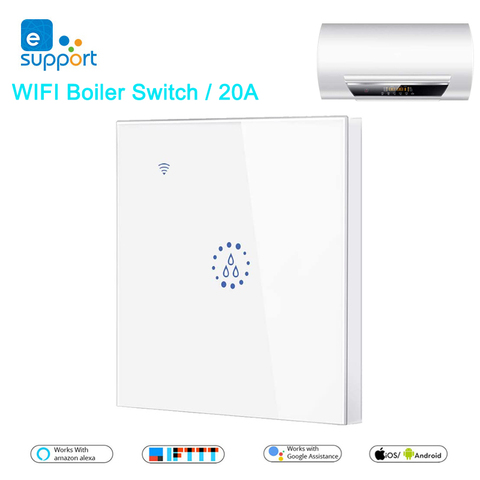 20A UE eWeLink Wifi caldera inteligente calentador de agua del interruptor de Control remoto por voz Touch Panel temporizador trabajo alexa de google ► Foto 1/6