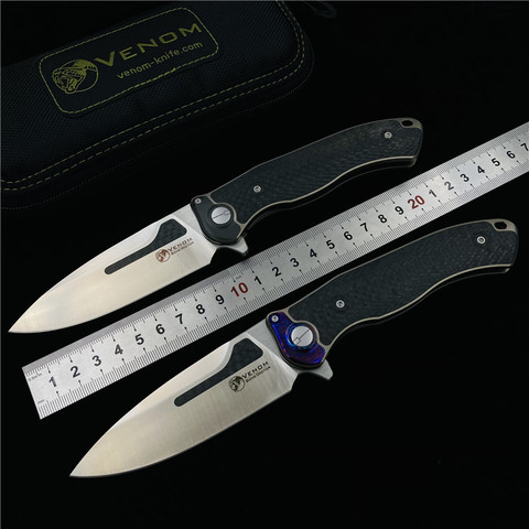 VENOM BONE DOCTOR M390-cuchillo plegable abatible CF de titanio, para exteriores, camping, caza, supervivencia, bolsillo, cocina, cuchillos de fruta, herramientas EDC ► Foto 1/6