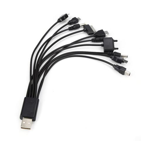 Adaptador de cargador de teléfono móvil Universal, enchufe 10 en 1, Cable de datos Usb, Cable de carga adecuado para Nokia, Motorola, Samsung ► Foto 1/6