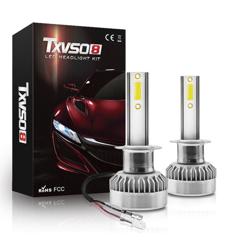 Uds coche Led luz H1 110w 20000lm Cob Led 360 grado ángulo impermeable de los faros de coche de aluminio completo 6000k blanco rápido On/off ► Foto 1/6