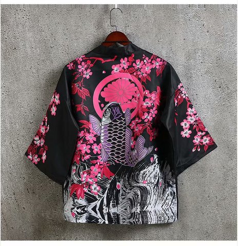 Kimono japonés cardigan hombres kimono yukata hombre disfraz de samurai ropa chaqueta de kimono para hombre camisa yukata kimono ► Foto 1/5