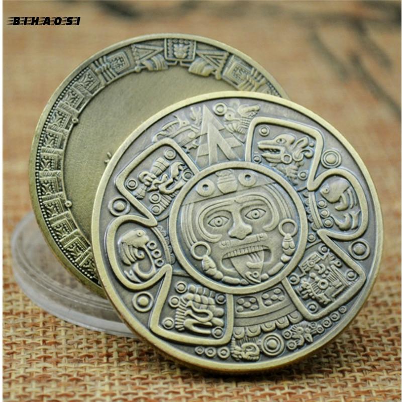 Calendario azteca Maya, colección de monedas conmemorativas, regalos conmemorativos, colecciones de monedas conmemorativas ► Foto 1/6
