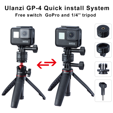 Ulanzi-Base de montaje magnético de liberación rápida para GoPro GP-4, adaptador de Base de montaje de trípode de 1/4 pulgadas para GoPro Max/8/7/6/5/4/3, accesorios ► Foto 1/6