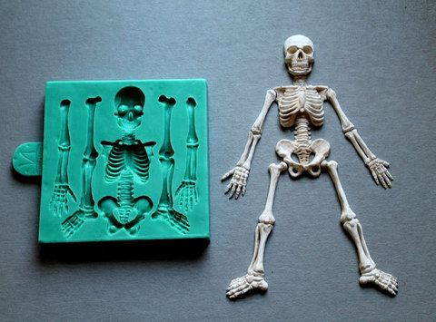 Halloween esqueleto cuerpo molde Fondant molde de tarta de silicona DIY decoración hecha a mano arcilla resina herramientas para pastel moldes ► Foto 1/6