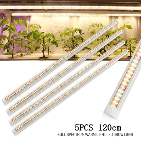 Barra de luz LED para cultivo de plantas, lámpara hidropónica de espectro completo, para cultivo de semillas vegetales en interior, 120cm, lote de 5 unidades ► Foto 1/6