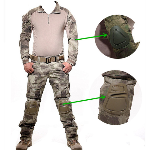 Uniforme militar Multicam de combate del ejército uniforme táctico pantalones con la rodilla almohadillas traje de camuflaje ropa de caza ► Foto 1/6