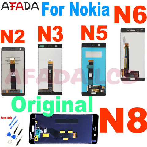 Original para Nokia 3 N3 TA-1020 TA-1028 TA-1032 TA-1038 para Nokia 5 N5 6 N6 8 N8 pantalla LCD de montaje de digitalizador con pantalla táctil ► Foto 1/6