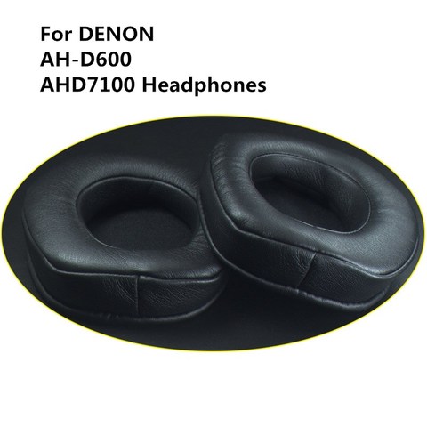 Almohadillas de repuesto de piel de oveja, espuma viscoelástica para auriculares DENON AH-D600 AHD7100, funda de cojín, almohada de cuero proteico de alta calidad ► Foto 1/6