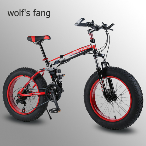 Wolf's fang-Bicicleta de Montaña plegable de 21 velocidades, bici de llanta ancha de 20x4,0 pulgadas para mujer y niño ► Foto 1/6