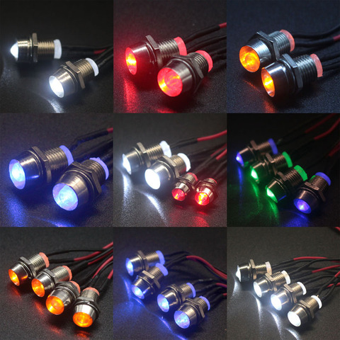 Faros de coche teledirigido, luz LED roja y blanca, 3mm, 5mm, 4 luces LED, enchufe Futaba, 1/10, 1/8 ► Foto 1/1